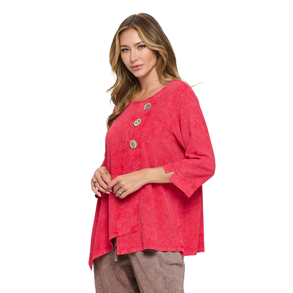 Mineral Wash Cotton Tunic in Red - CG-102-RD