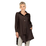 Chocolate Brown Asymmetric Tunic - 7513B-BRN