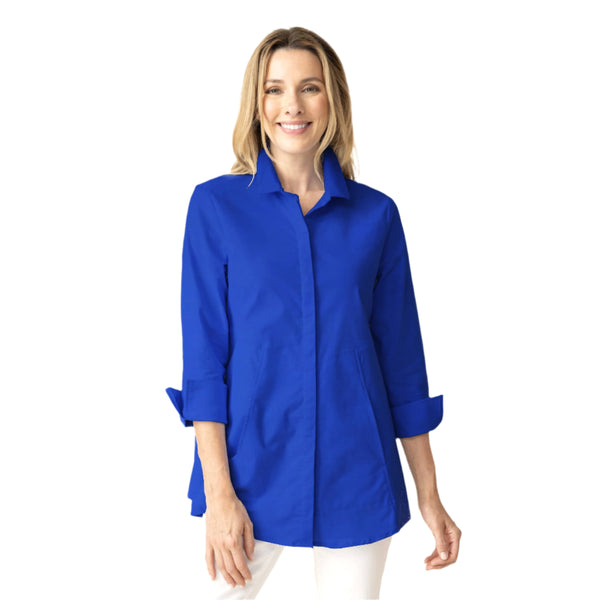 The "One" Shirt with Built in Pockets in Sapphire - 15019-SPR