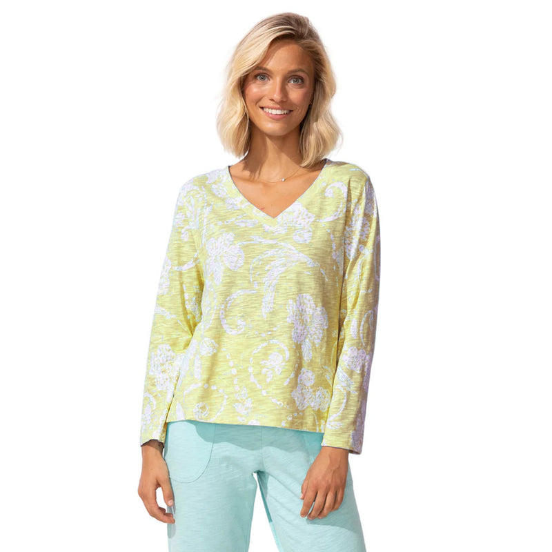 Peruvian Cotton Vintage Scroll Hi-Lo Tee - 11622