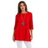 Diagonal Rib Tunic in Red - CS342-RD