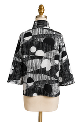 Abstract Art Print Jacket in Black & White - 5062