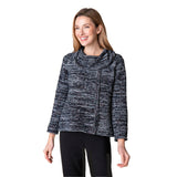 Tweedy Chenille Button Cowl Pullover - 87721