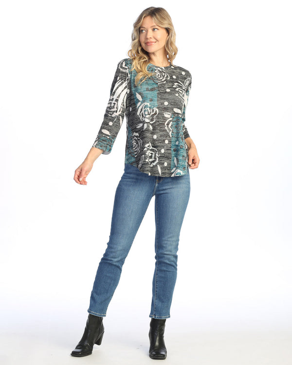 Jess & Jane "Rosette" Burnout Tunic Top - AJ2-1964