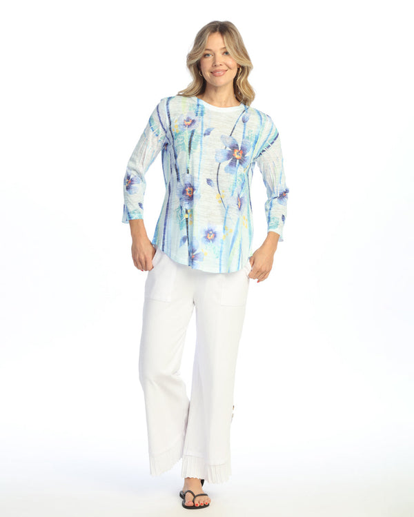 "Bluebell" Burnout Tunic Top - AJ2-2078