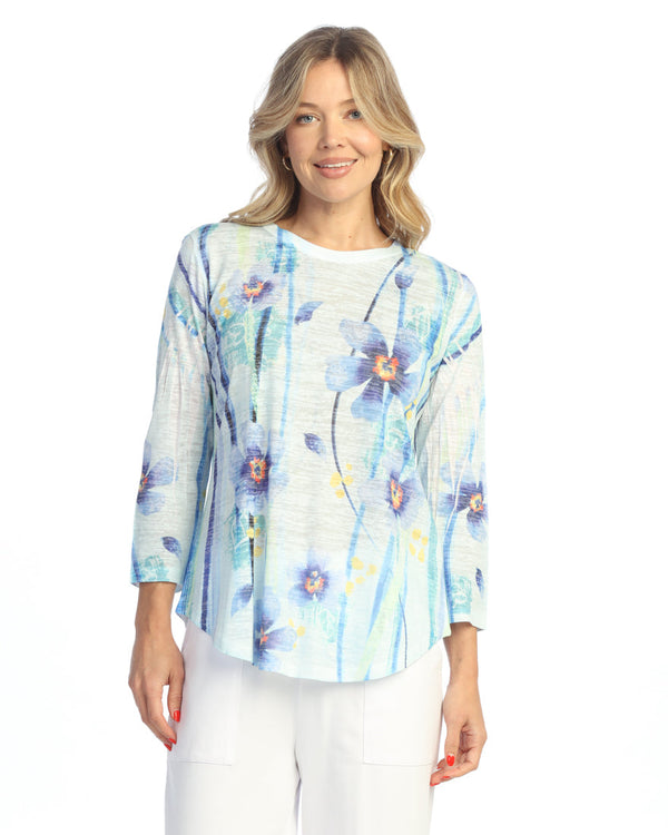 "Bluebell" Burnout Tunic Top - AJ2-2078