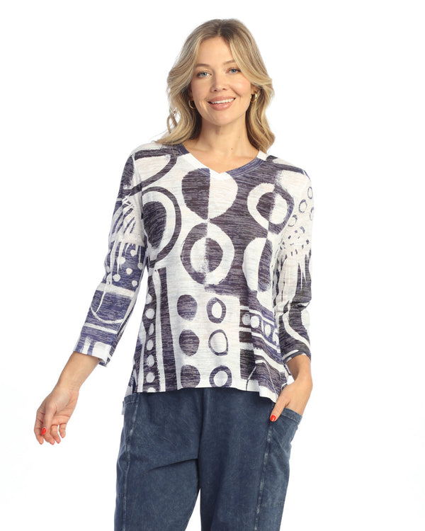 "Dottie" Burnout Hi-Low Tunic Top - AJ3-2066