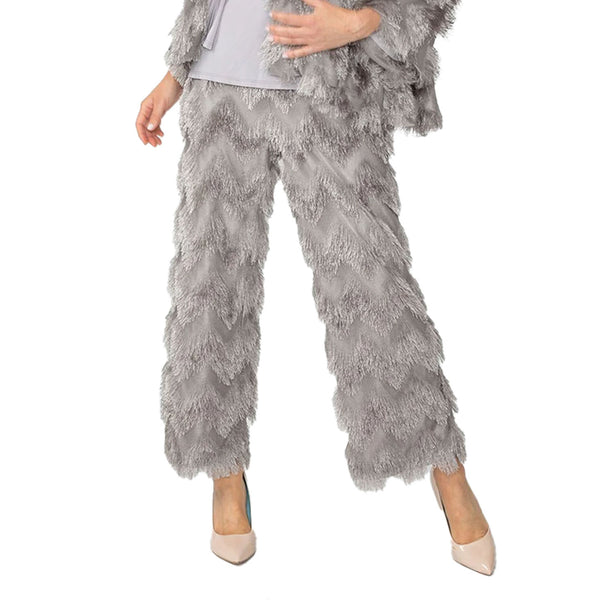 Fall'24! IC Collection Fringe Embellished Pant in Grey - 6936P