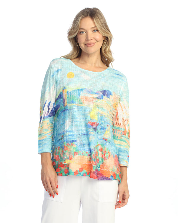 “Riviera” Boucle Mesh Tunic Top - BC4-2057