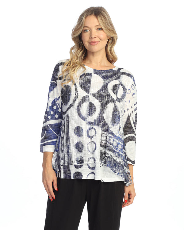 “Dottie” Boucle Mesh Tunic Top - BC4-2066