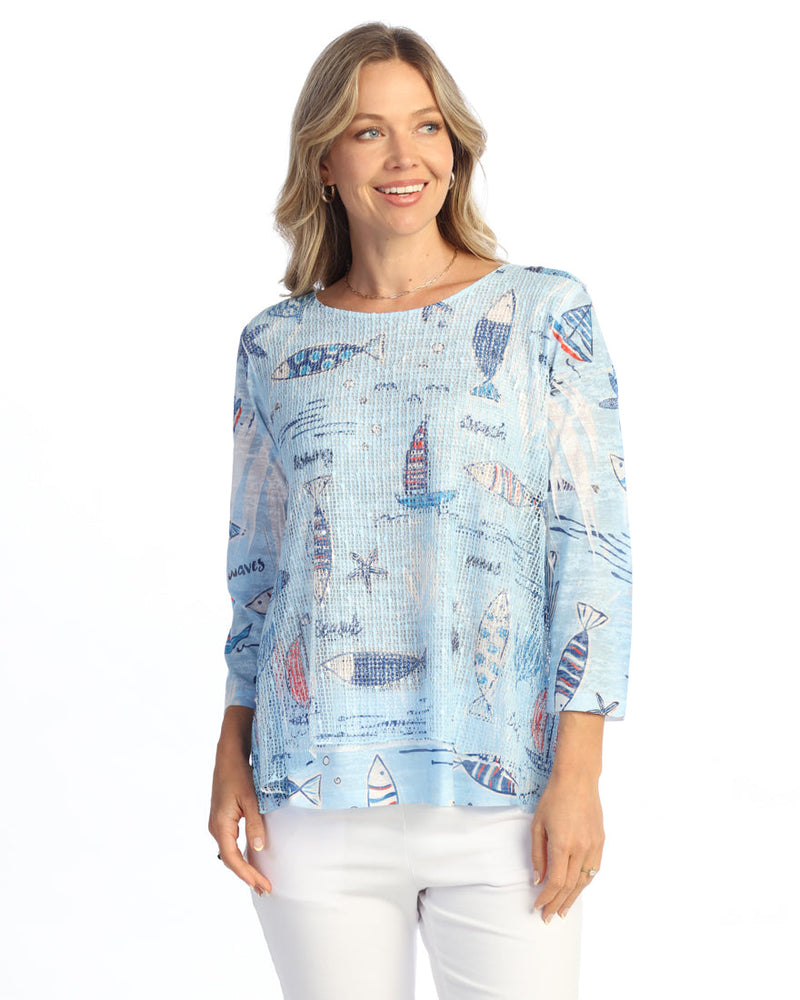 Boucle Mesh Tunic Top - BC4