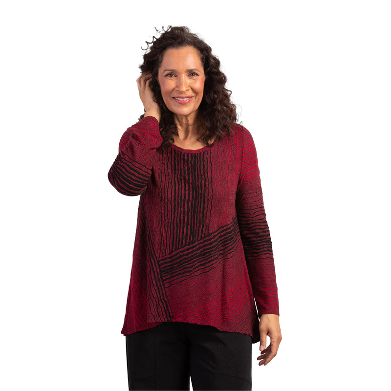 Habitat Make Waves Crew-Neck Tunic in Cranberry - 57231-CRN - Size L Only!
