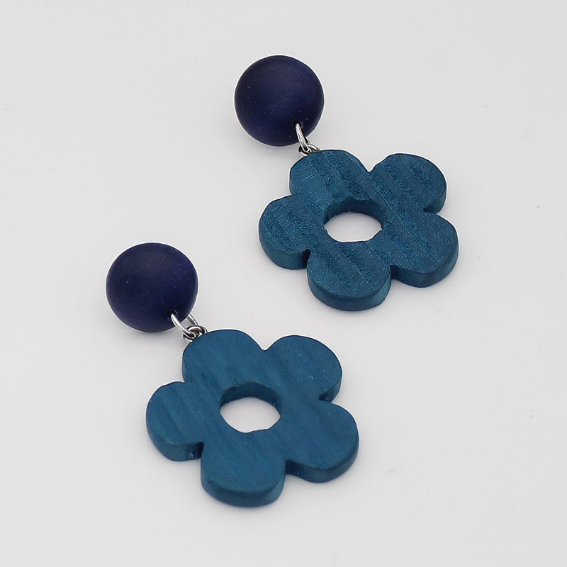 Blue Petalwood Earrings