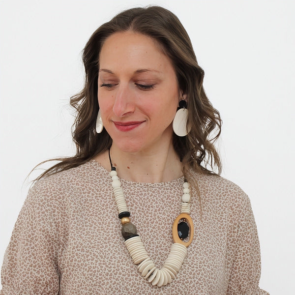 Cream Mixed Media Peyton Necklace
