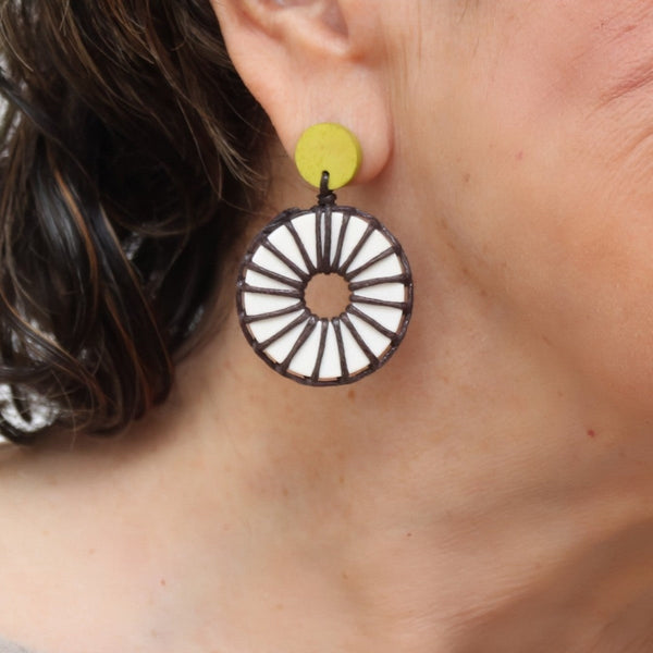 Ivory Wrapped Bead Riu Earrings