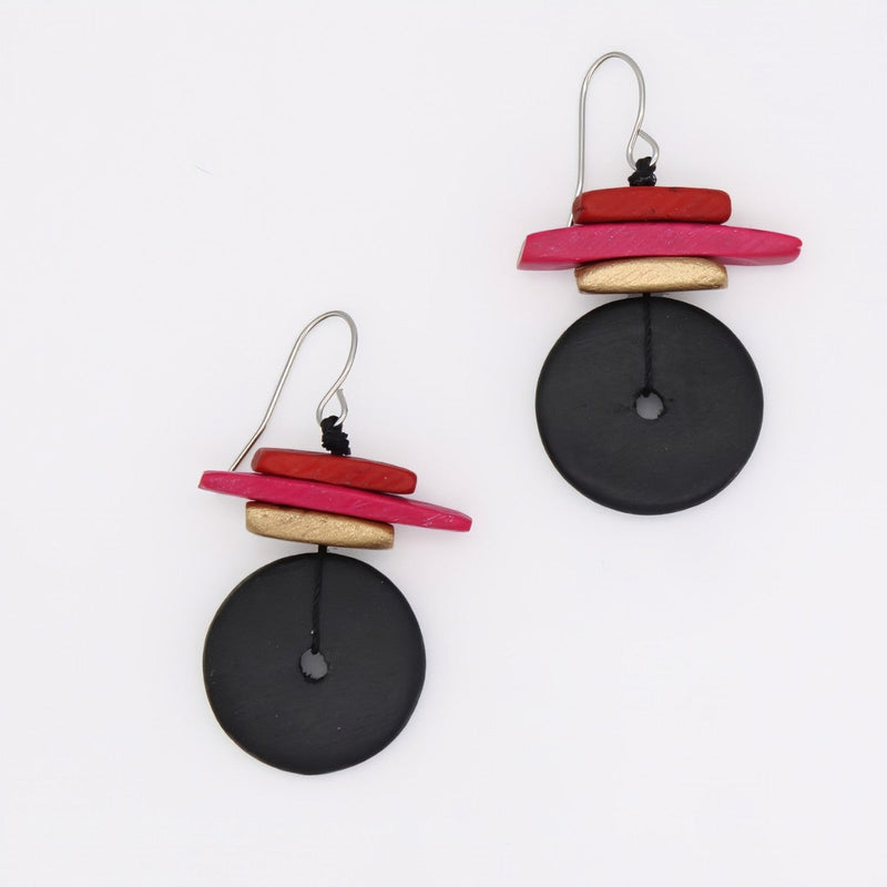 Black and Red Sabrina Earrings