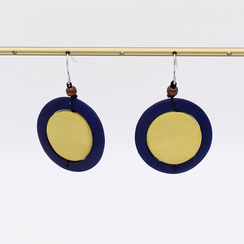 Yellow Circle Cut-Out Earrings