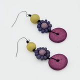 Petite Daisy Purple Earrings