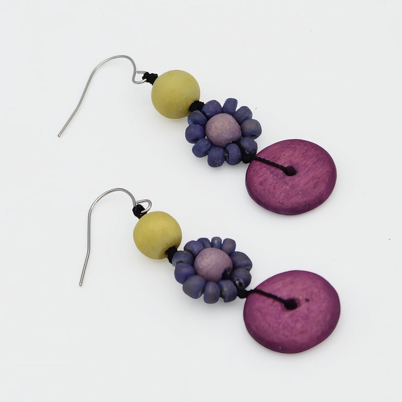 Petite Daisy Purple Earrings