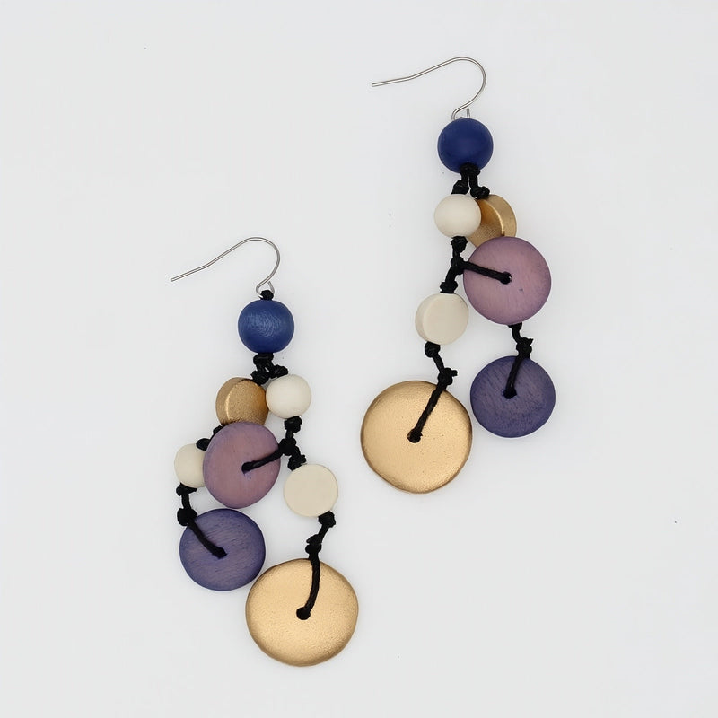 Purple Juliette Drop Statement Earrings