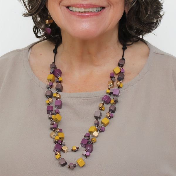 Merlot Lia Floating Bead Necklace