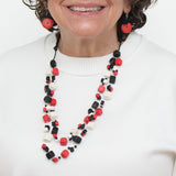 Red and Black Lia Floating Bead Adjustable Necklace