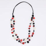 Red and Black Lia Floating Bead Adjustable Necklace