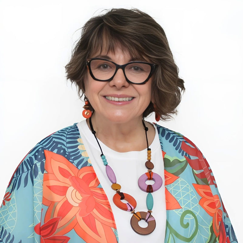 Saylor Multi-Color Wood Open Bead Adjustable Necklace