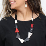 Red and Black Zara Triangle Statement Necklace