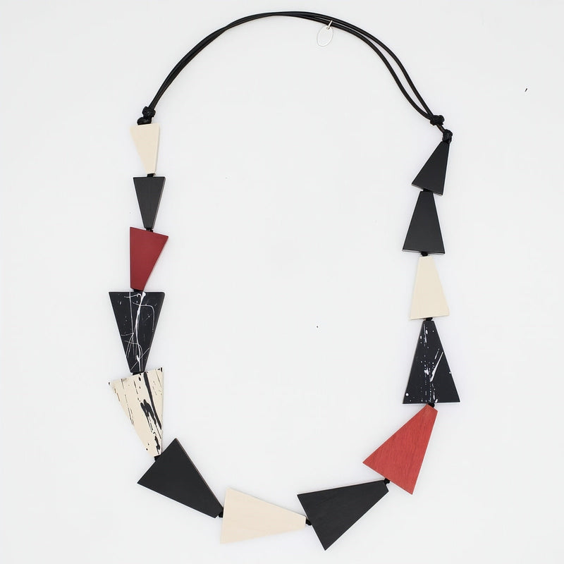 Red and Black Zara Triangle Statement Necklace