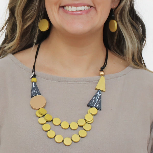 Gold and Yellow Scarlett Multi-Strand Art Necklace