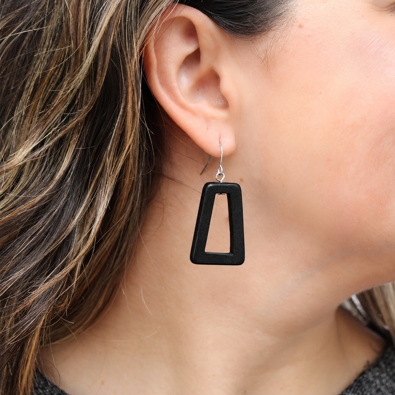 Black Driftwood Dangle Earrings