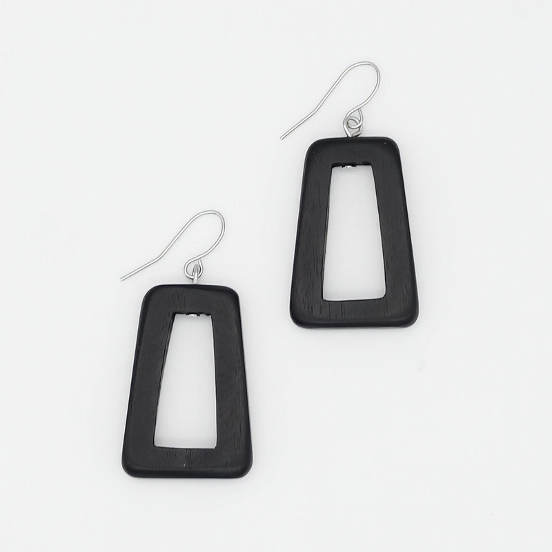 Black Driftwood Dangle Earrings