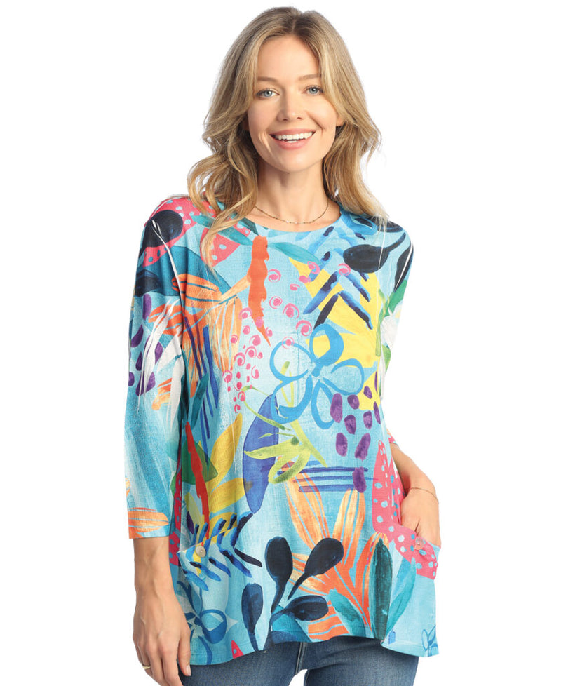 Jess & Jane “La Palma” Bulgari Tunic With Patch Pockets - BU3-1889