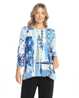 “Ocean Blue” Bulgari Tunic With Patch Pockets - BU3-2062