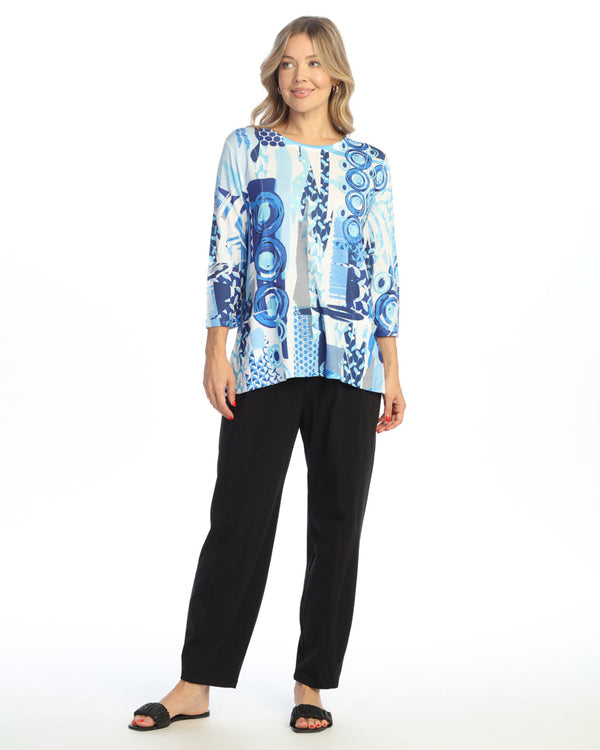 “Ocean Blue” Bulgari Tunic With Patch Pockets - BU3-2062