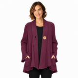 One-Button Textured Waffle Jacket - BW117