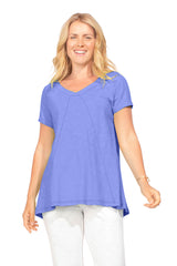 Easy Swing Shape Cotton V-Neck Tunic - 10022