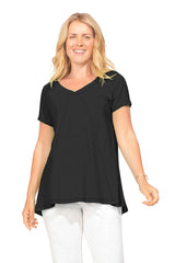 Easy Swing Shape Cotton V-Neck Tunic - 10022