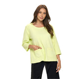 Soft Knit Pocket Top in Key Lime - C2003-KL