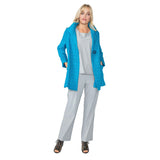 Jacquard One-Button Jacket in Turquoise - 6290J-TQ