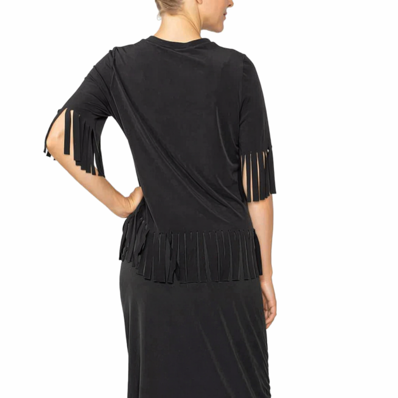 Fringe Detail Soft Knit Top - C1040T