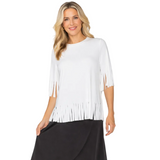 Fringe Detail Soft Knit Top - C1040T