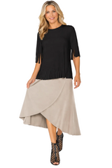 Fringe Detail Soft Knit Top - C1040T