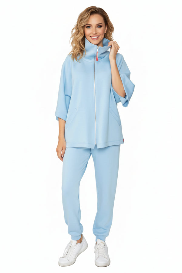 Just In! Techno Soft Knit Pant in Light Blue - C1053P-BLU