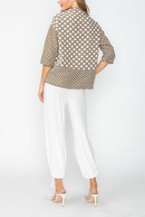 Mixed Dot Patch Pocket Top - C1105T