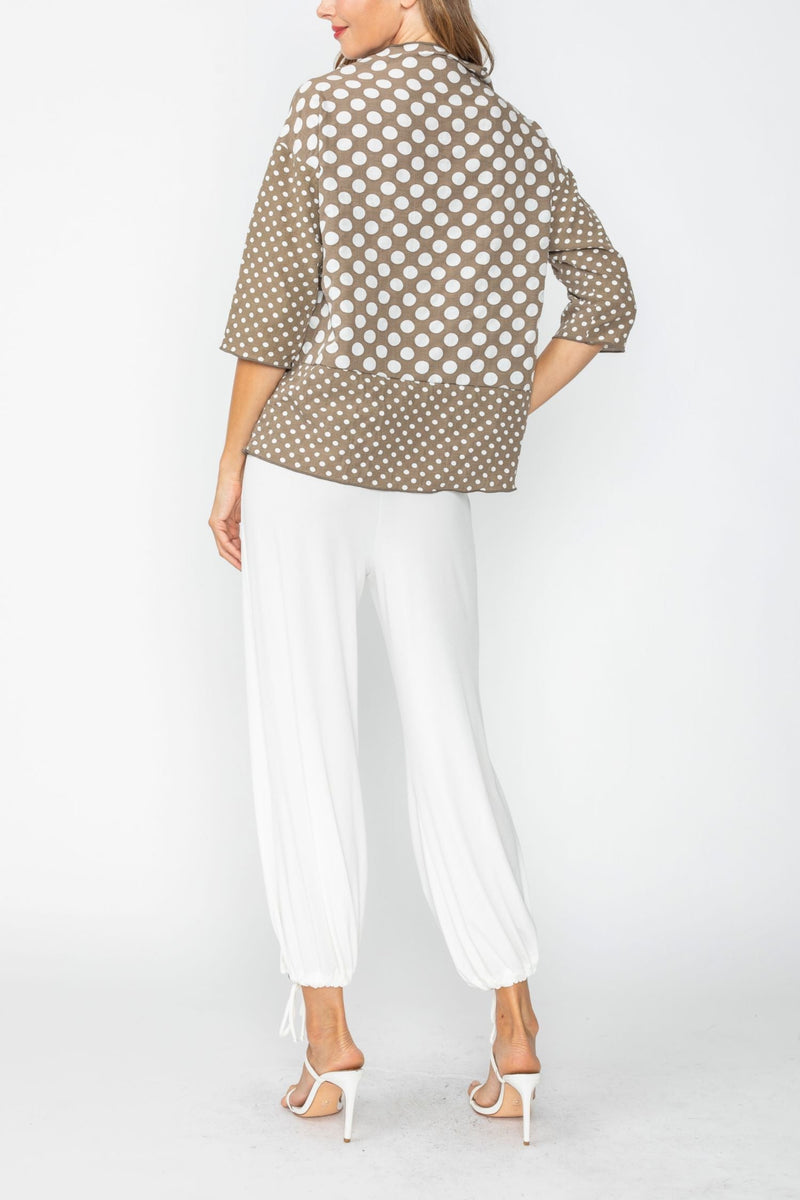 Mixed Dot Patch Pocket Top - C1105T