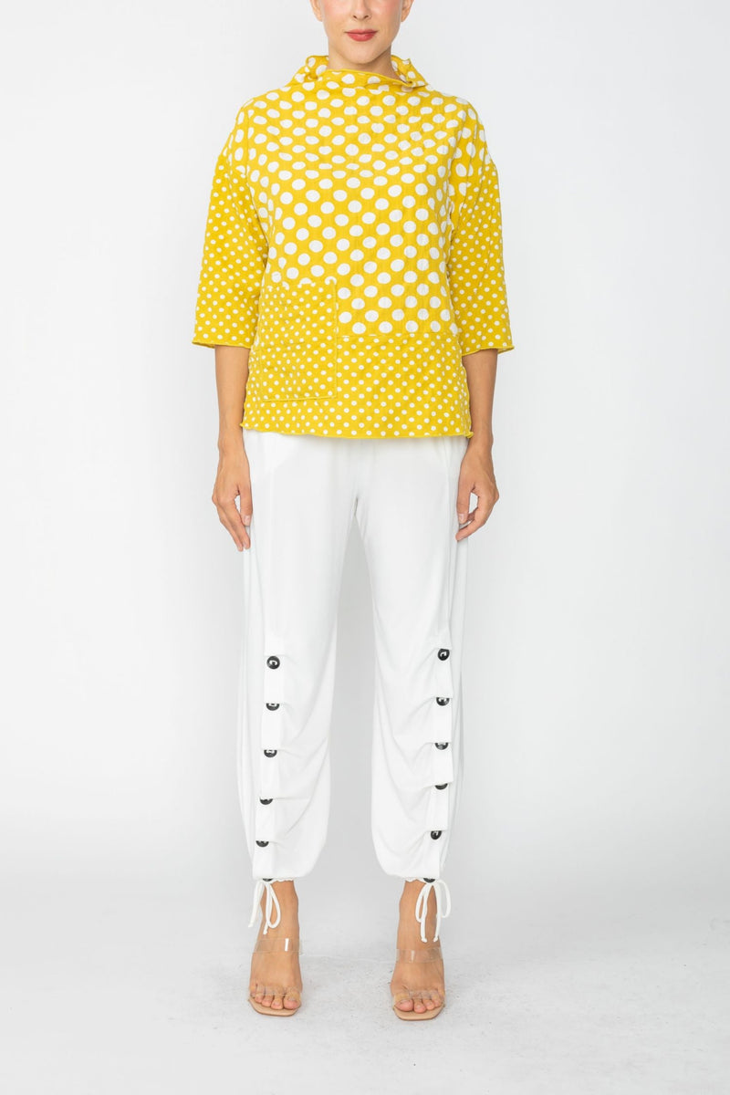 Mixed Dot Patch Pocket Top - C1105T