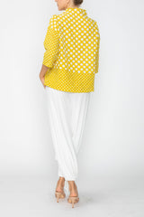 Mixed Dot Patch Pocket Top - C1105T