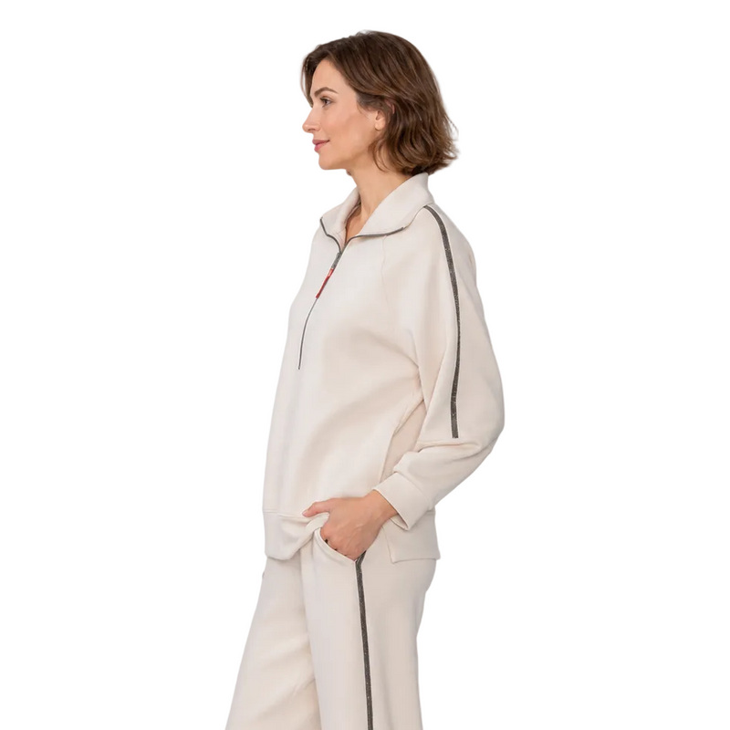 Just In! Soft Techno Stretch Knit Top in Cream - C1160T